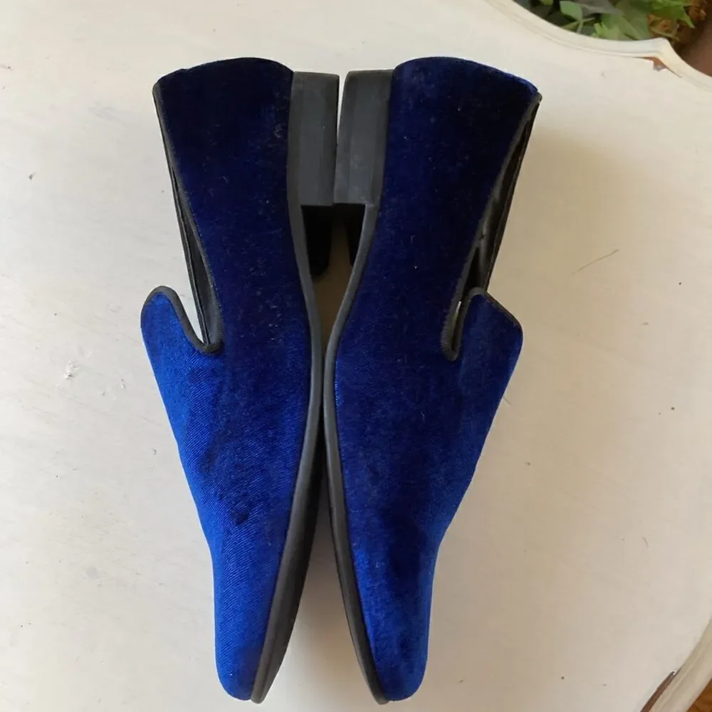 Madden Steve Madden Mens Slip-On Triumph Blue Velvet Smoking Loafers Men’s 8.5